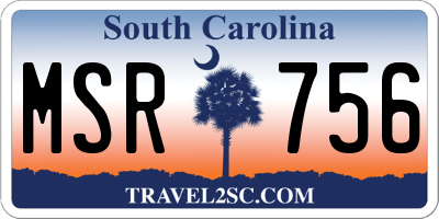 SC license plate MSR756