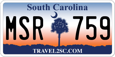 SC license plate MSR759