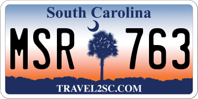 SC license plate MSR763