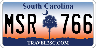 SC license plate MSR766