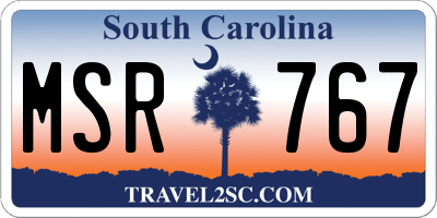SC license plate MSR767