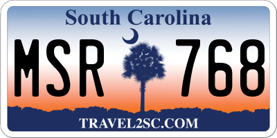 SC license plate MSR768
