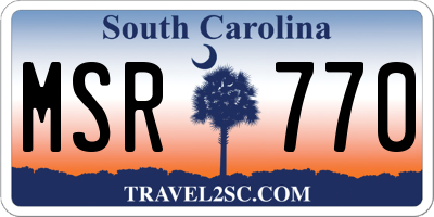 SC license plate MSR770
