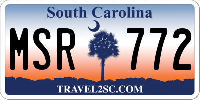 SC license plate MSR772