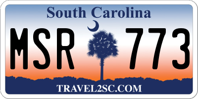 SC license plate MSR773
