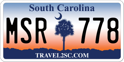 SC license plate MSR778
