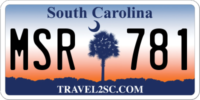 SC license plate MSR781