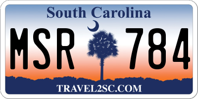 SC license plate MSR784
