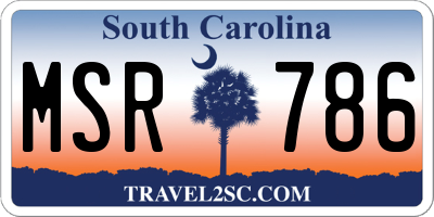 SC license plate MSR786