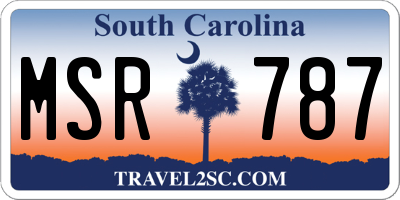 SC license plate MSR787