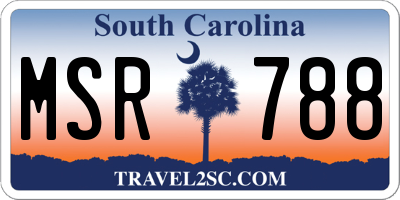 SC license plate MSR788
