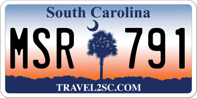 SC license plate MSR791