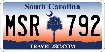 SC license plate MSR792