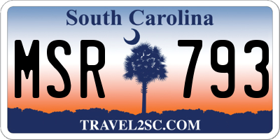 SC license plate MSR793