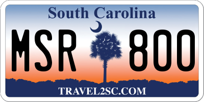 SC license plate MSR800