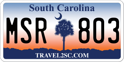 SC license plate MSR803