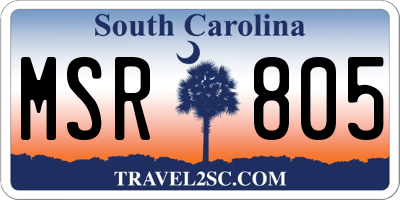 SC license plate MSR805