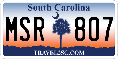 SC license plate MSR807