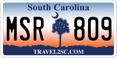 SC license plate MSR809