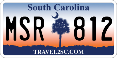 SC license plate MSR812