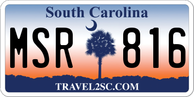 SC license plate MSR816
