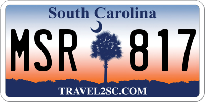 SC license plate MSR817