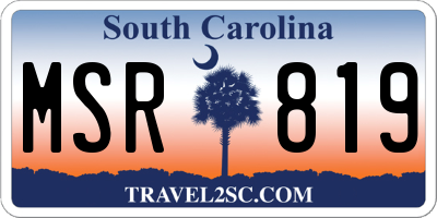 SC license plate MSR819