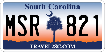 SC license plate MSR821