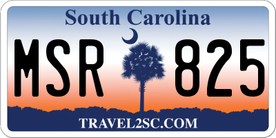 SC license plate MSR825