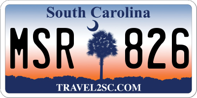 SC license plate MSR826