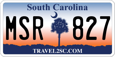 SC license plate MSR827