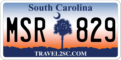 SC license plate MSR829