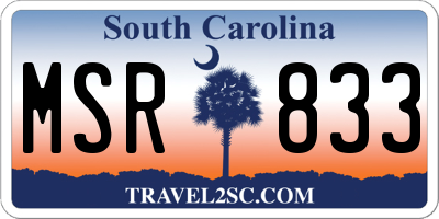 SC license plate MSR833