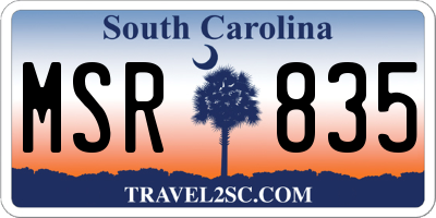 SC license plate MSR835