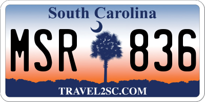 SC license plate MSR836