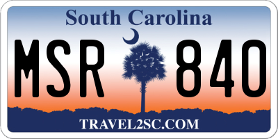 SC license plate MSR840