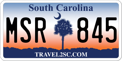 SC license plate MSR845