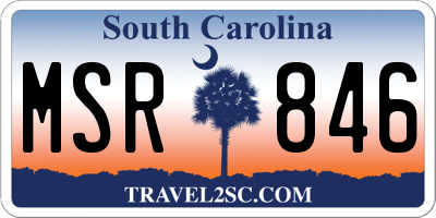 SC license plate MSR846