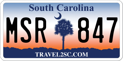 SC license plate MSR847
