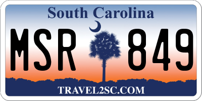 SC license plate MSR849