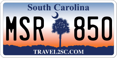 SC license plate MSR850