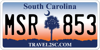 SC license plate MSR853