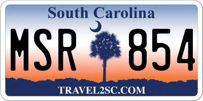 SC license plate MSR854