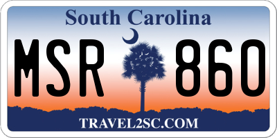 SC license plate MSR860