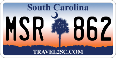 SC license plate MSR862
