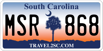 SC license plate MSR868