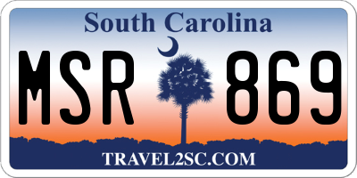 SC license plate MSR869