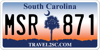 SC license plate MSR871