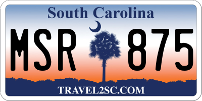 SC license plate MSR875