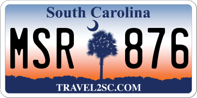 SC license plate MSR876